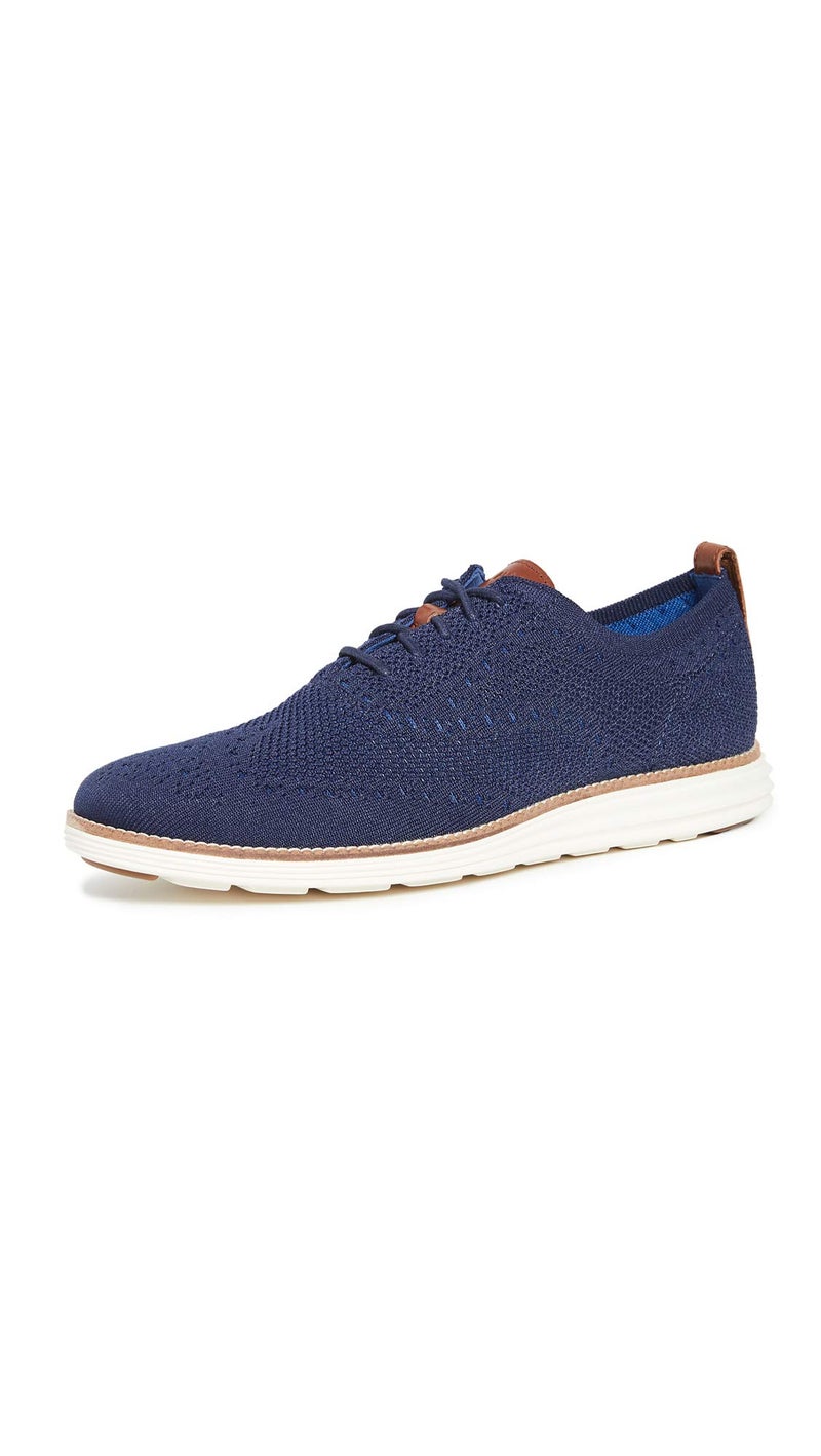 Cole Haan Men's Original Grand Knit Wing TIP II Sneaker, NAVY/IVORY, 10.5 M US - Image 1